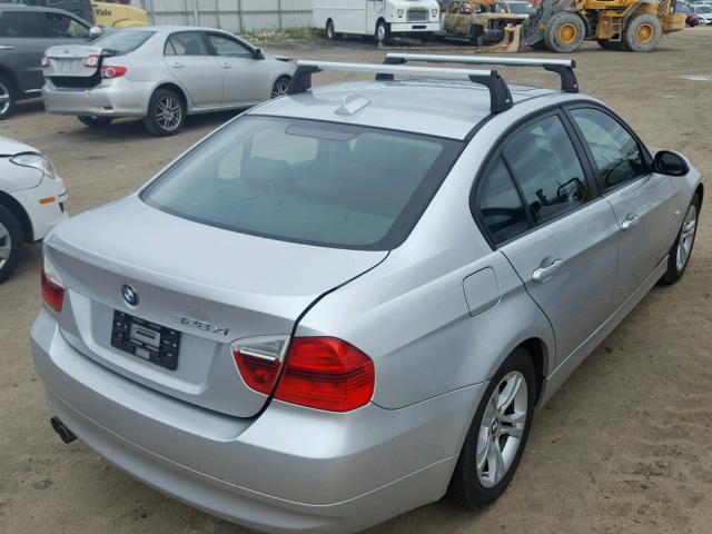 WBAVC93568K039391 - 2008 BMW 328 XI SILVER photo 4