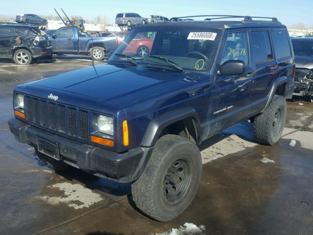 1J4FF48SXYL234401 - 2000 JEEP CHEROKEE S BLUE photo 2