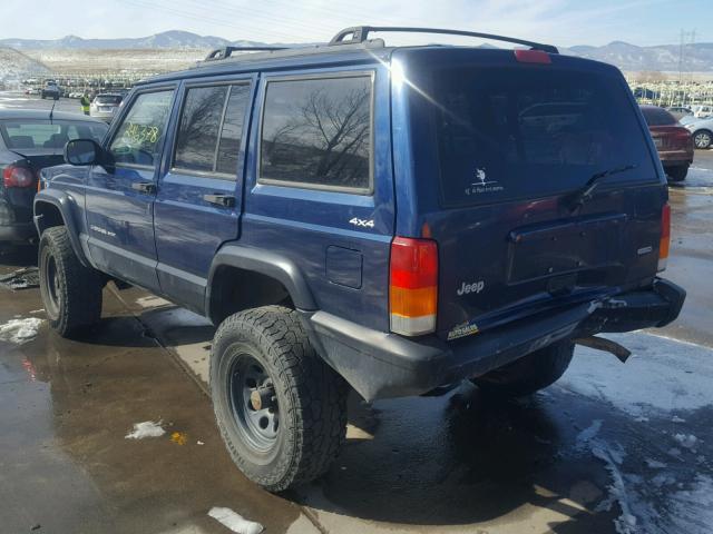 1J4FF48SXYL234401 - 2000 JEEP CHEROKEE S BLUE photo 3