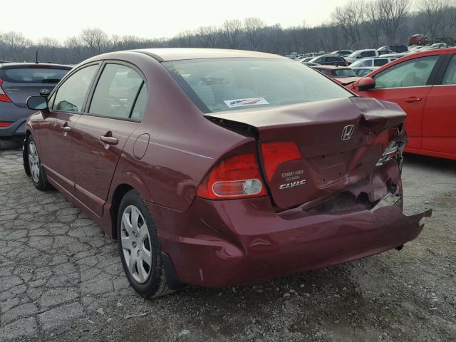 1HGFA16576L023879 - 2006 HONDA CIVIC LX RED photo 3