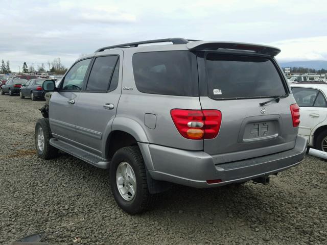 5TDBT48A42S113888 - 2002 TOYOTA SEQUOIA LI GRAY photo 3