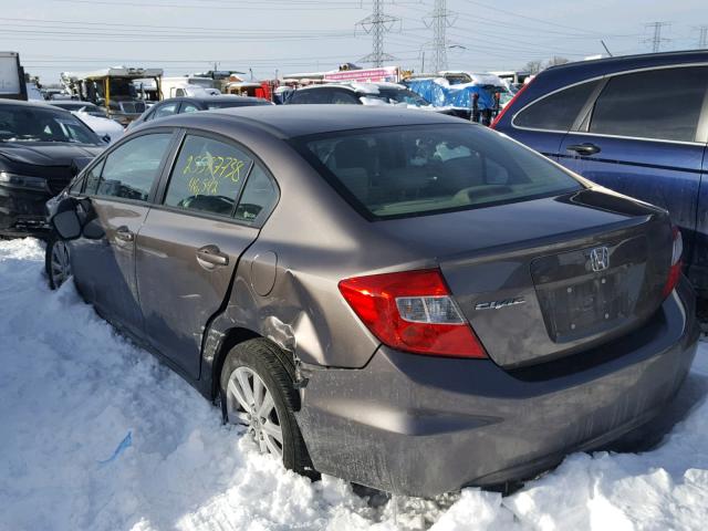 19XFB2F83CE110579 - 2012 HONDA CIVIC EX GRAY photo 3