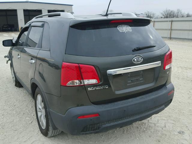 5XYKU4A12BG142195 - 2011 KIA SORENTO EX BLACK photo 3