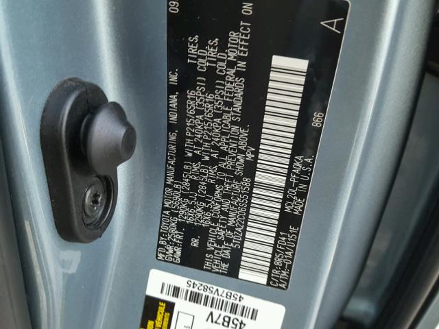 5TDZA22C06S551588 - 2006 TOYOTA SIENNA XLE SILVER photo 10