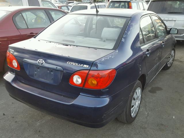 JTDBR32EX30035884 - 2003 TOYOTA COROLLA CE BLUE photo 4