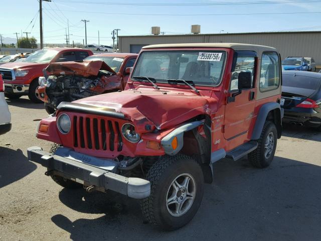 1J4FY19S3WP786853 - 1998 JEEP WRANGLER / RED photo 2