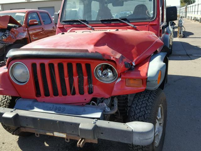 1J4FY19S3WP786853 - 1998 JEEP WRANGLER / RED photo 9