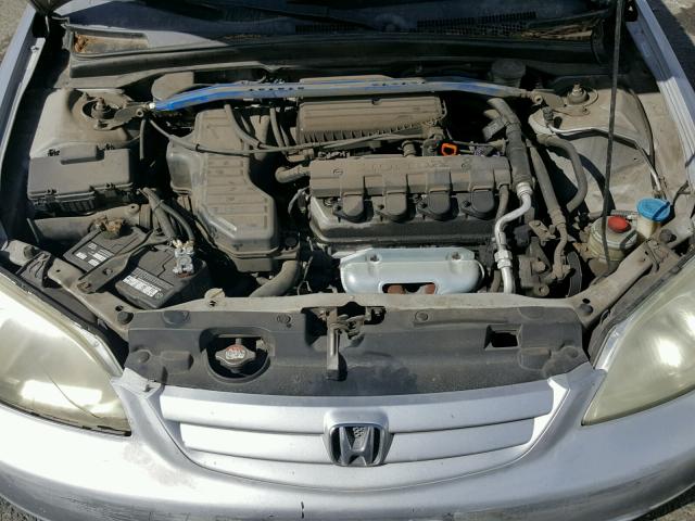 2HGES16582H585550 - 2002 HONDA CIVIC LX SILVER photo 7