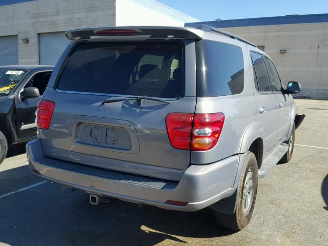 5TDZT34A42S121519 - 2002 TOYOTA SEQUOIA SR GRAY photo 4