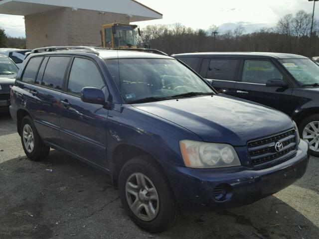 JTEGD21A730049671 - 2003 TOYOTA HIGHLANDER BLUE photo 1