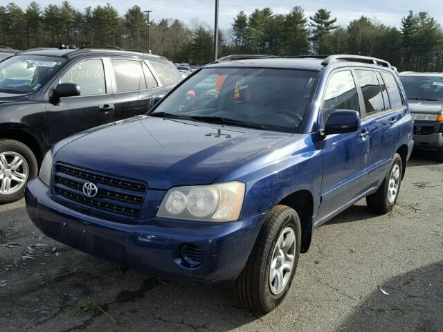 JTEGD21A730049671 - 2003 TOYOTA HIGHLANDER BLUE photo 2