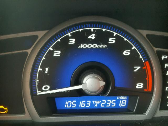 2HGFG12978H531521 - 2008 HONDA CIVIC EXL 黑色 照片 8