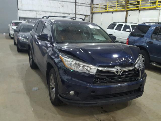 5TDBKRFH3FS083613 - 2015 TOYOTA HIGHLANDER BLUE photo 1