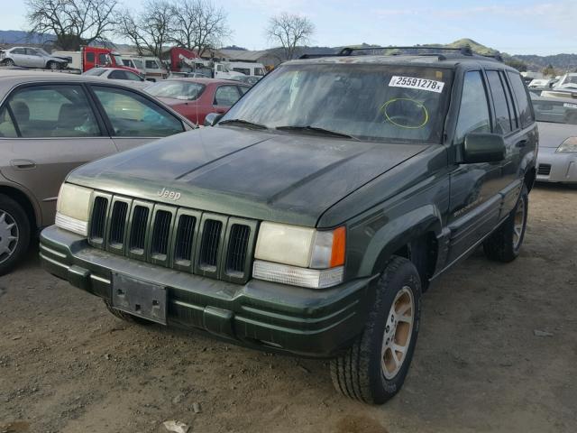 1J4GZ78S8TC238341 - 1996 JEEP GRAND CHER GREEN photo 2