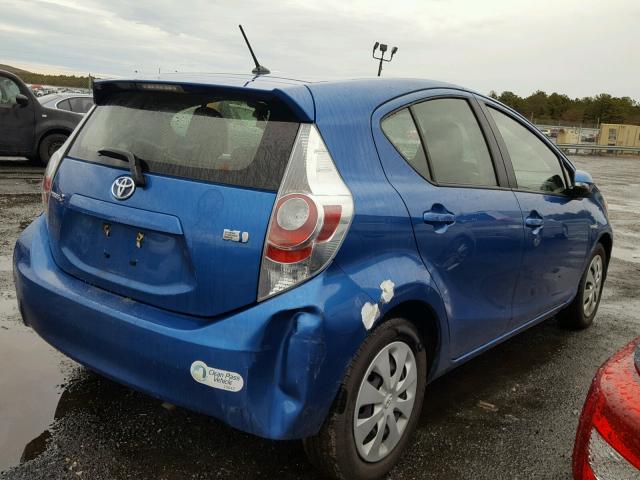 JTDKDTB3XD1549176 - 2013 TOYOTA PRIUS C BLUE photo 4