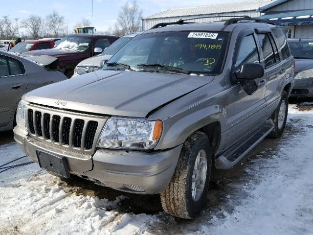 1J4GW68N7XC598929 - 1999 JEEP GRAND CHER GRAY photo 2