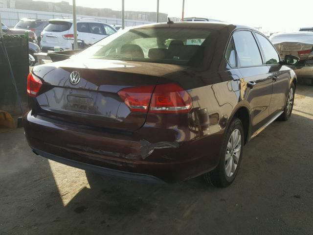 1VWAP7A31CC098022 - 2012 VOLKSWAGEN PASSAT S MAROON photo 4