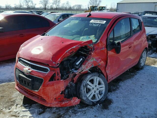 KL8CA6S97DC570678 - 2013 CHEVROLET SPARK LS RED photo 2