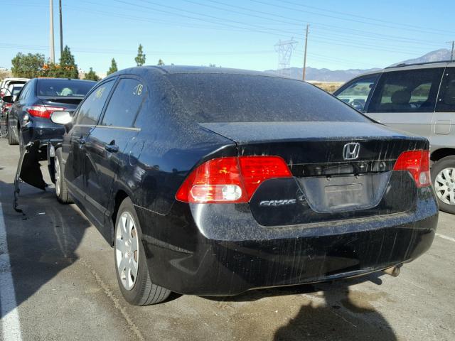 1HGFA16587L047822 - 2007 HONDA CIVIC LX BLACK photo 3