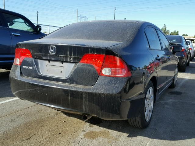 1HGFA16587L047822 - 2007 HONDA CIVIC LX BLACK photo 4