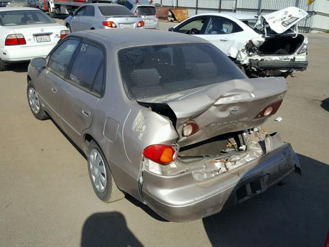 1NXBR12E21Z509963 - 2001 TOYOTA COROLLA CE GOLD photo 3