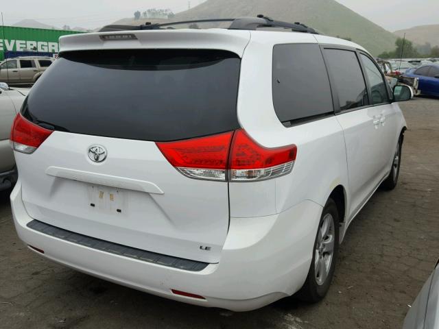 5TDKK3DCXCS244555 - 2012 TOYOTA SIENNA LE WHITE photo 4