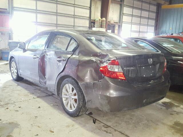 19XFB2F89CE029909 - 2012 HONDA CIVIC EX ნაცრისფერი ფოტო 3