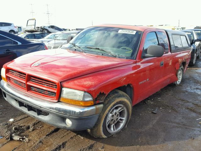 1B7GL22X2YS692712 - 2000 DODGE DAKOTA RED photo 2