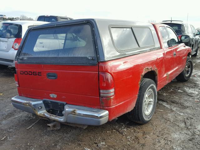 1B7GL22X2YS692712 - 2000 DODGE DAKOTA RED photo 4