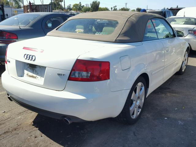 WAUAC48H66K003038 - 2006 AUDI A4 1.8 CAB WHITE photo 4