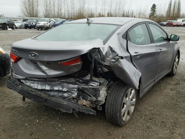 KMHDH4AE4CU212887 - 2012 HYUNDAI ELANTRA GL GRAY photo 4