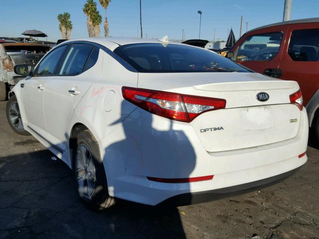 KNAGM4AD0D5041360 - 2013 KIA OPTIMA HYB WHITE photo 3