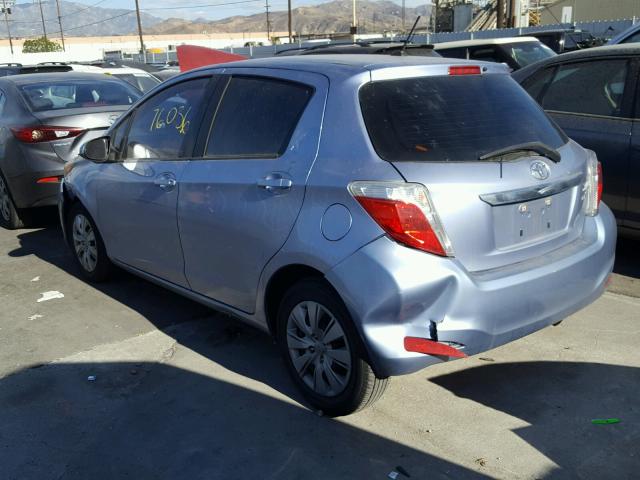 JTDKTUD34CD503166 - 2012 TOYOTA YARIS BLUE photo 3