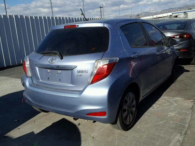 JTDKTUD34CD503166 - 2012 TOYOTA YARIS BLUE photo 4