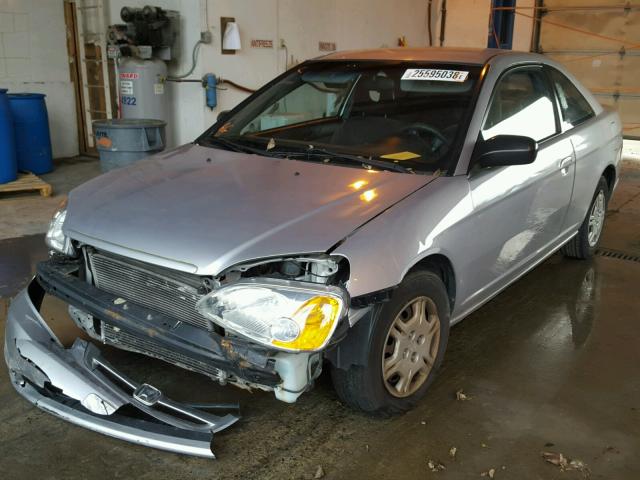 1HGEM226X2L019908 - 2002 HONDA CIVIC LX SILVER photo 2