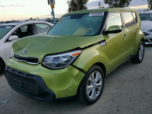 KNDJP3A51E7730123 - 2014 KIA SOUL + GREEN photo 2