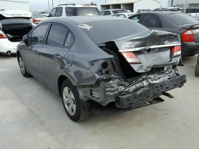 19XFB2F54DE289142 - 2013 HONDA CIVIC LX GRAY photo 3