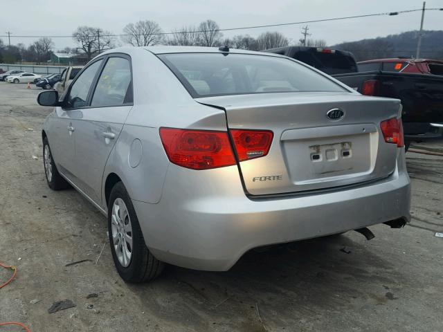 KNAFT4A27A5826192 - 2010 KIA FORTE LX SILVER photo 3