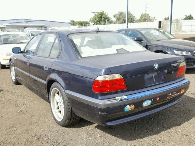 WBAGG83421DN81547 - 2001 BMW 740 I AUTO BLUE photo 3