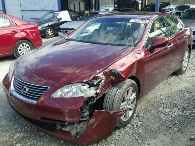 JTHBJ46G672152928 - 2007 LEXUS ES 350 MAROON photo 2