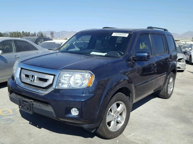 5FNYF3H78BB034695 - 2011 HONDA PILOT EXLN BLUE photo 2