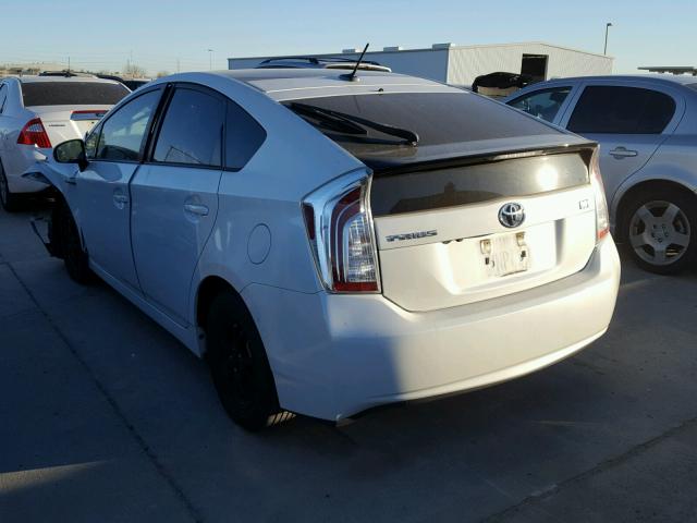 JTDKN3DU3C1494457 - 2012 TOYOTA PRIUS WHITE photo 3