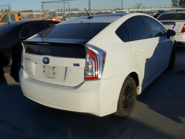 JTDKN3DU3C1494457 - 2012 TOYOTA PRIUS WHITE photo 4