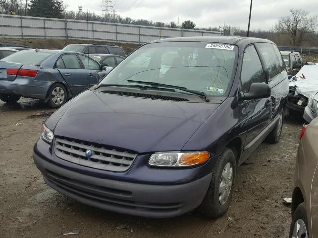 2P4FP253XXR377869 - 1999 PLYMOUTH VOYAGER BLUE photo 2