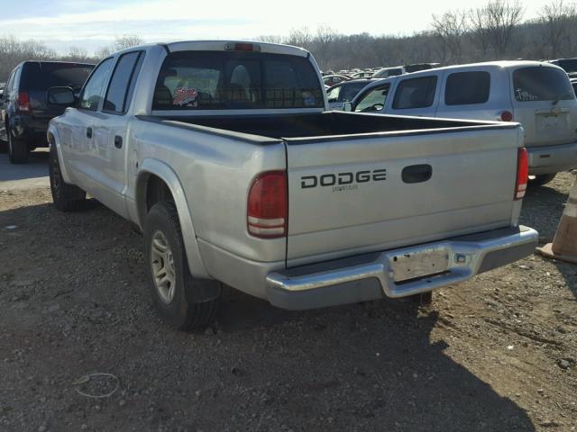 1B7HL48N62S556189 - 2002 DODGE DAKOTA QUA SILVER photo 3