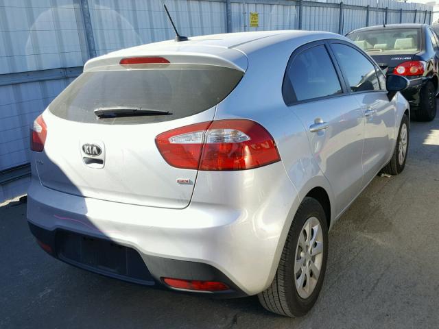 KNADM5A33D6152995 - 2013 KIA RIO LX SILVER photo 4