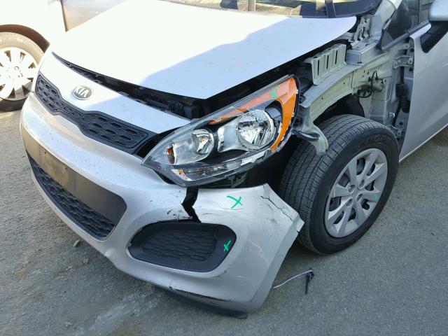 KNADM5A33D6152995 - 2013 KIA RIO LX SILVER photo 9