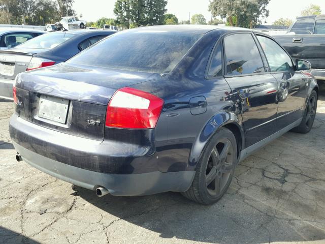 WAUJC68E33A188409 - 2003 AUDI A4 1.8T BLUE photo 4