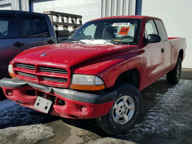 1B7GG22N91S189218 - 2001 DODGE DAKOTA RED photo 2