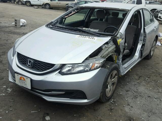 19XFB2F50DE233148 - 2013 HONDA CIVIC LX SILVER photo 2